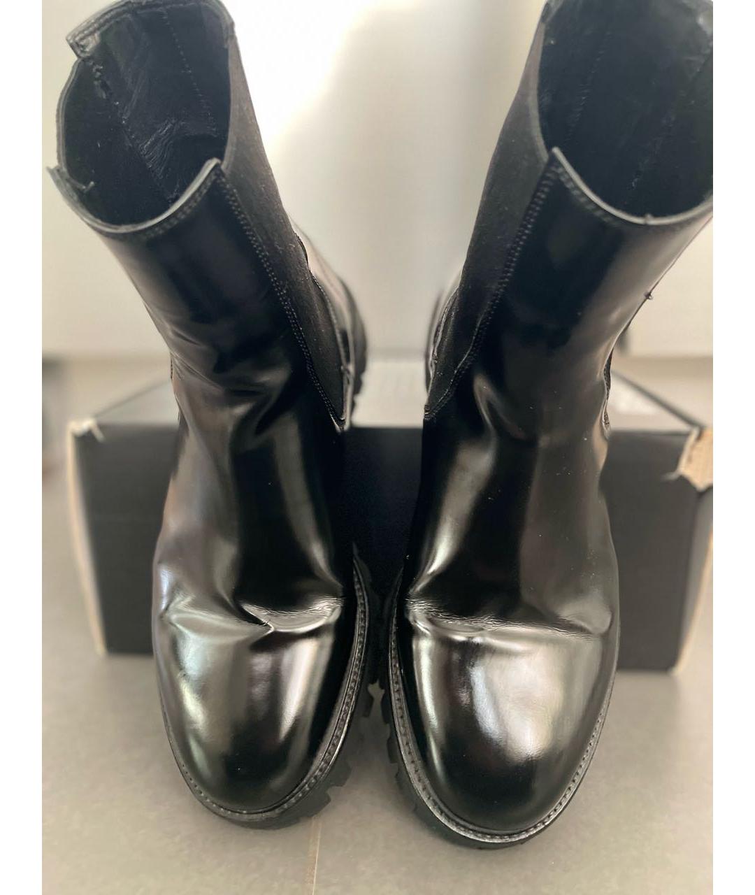 MSGM Черные кожаные высокие ботинки, фото 2