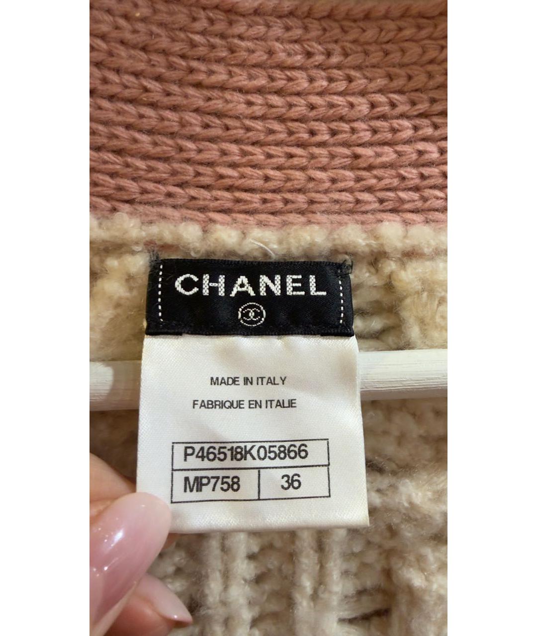 CHANEL Бежевый кашемировый кардиган, фото 4