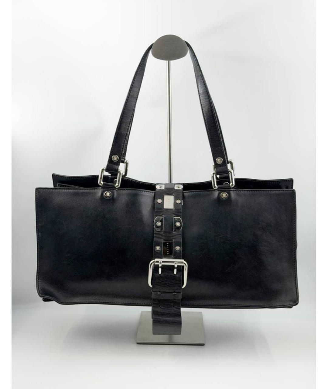 CELINE Черная кожаная сумка через плечо, фото 2