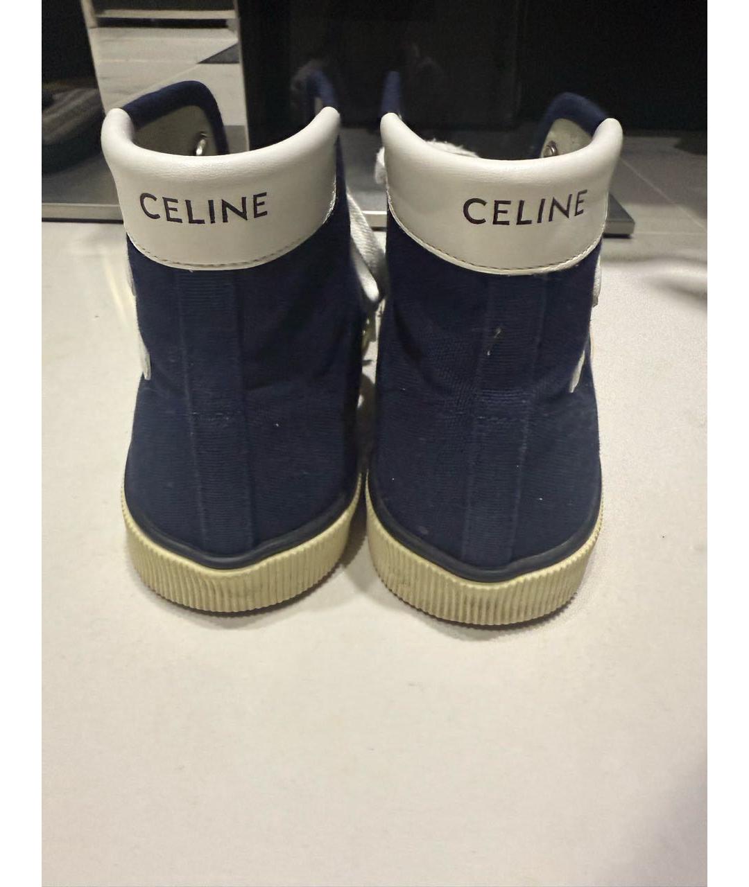 CELINE Темно-синие текстильные кеды, фото 4
