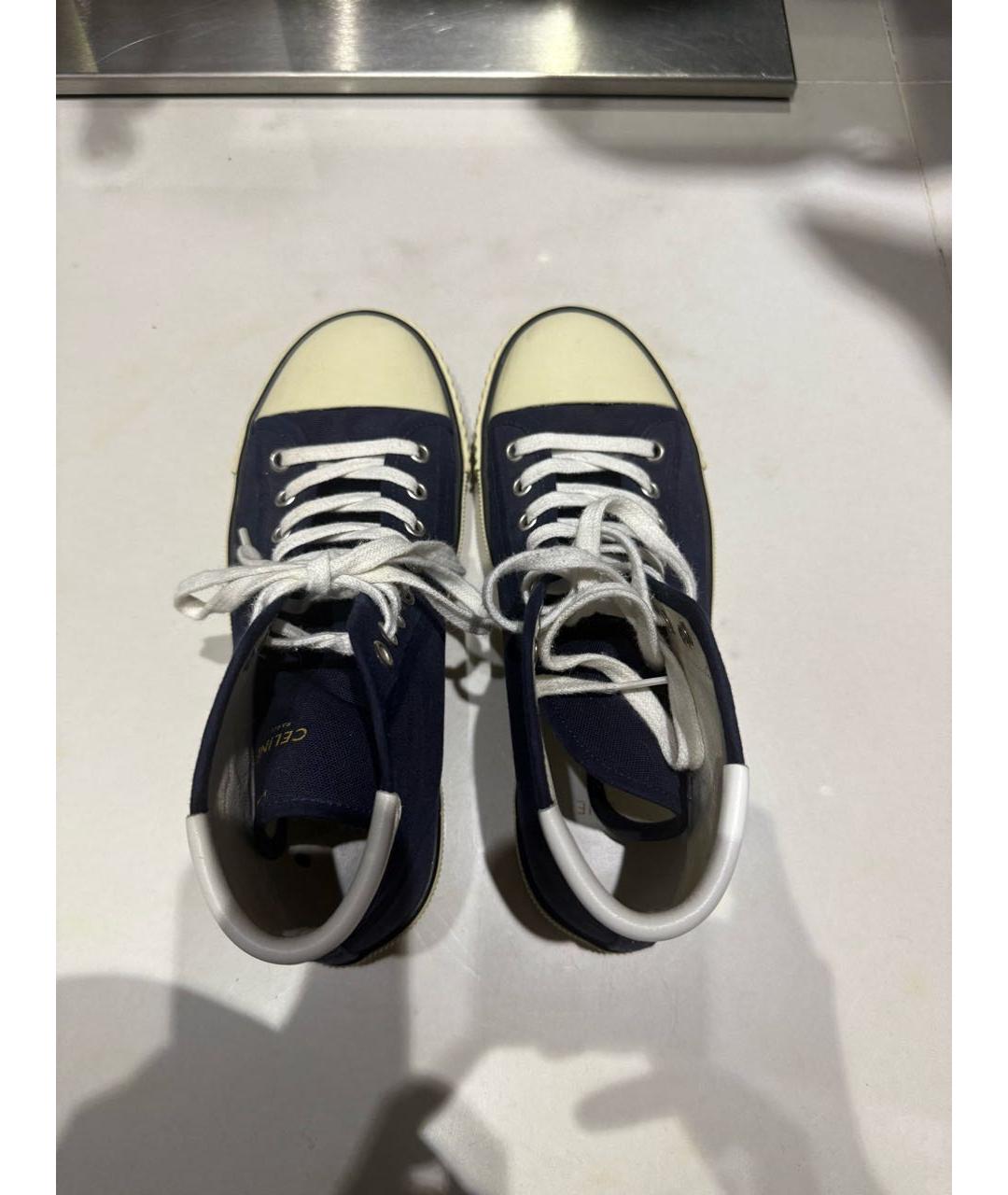 CELINE Темно-синие текстильные кеды, фото 3