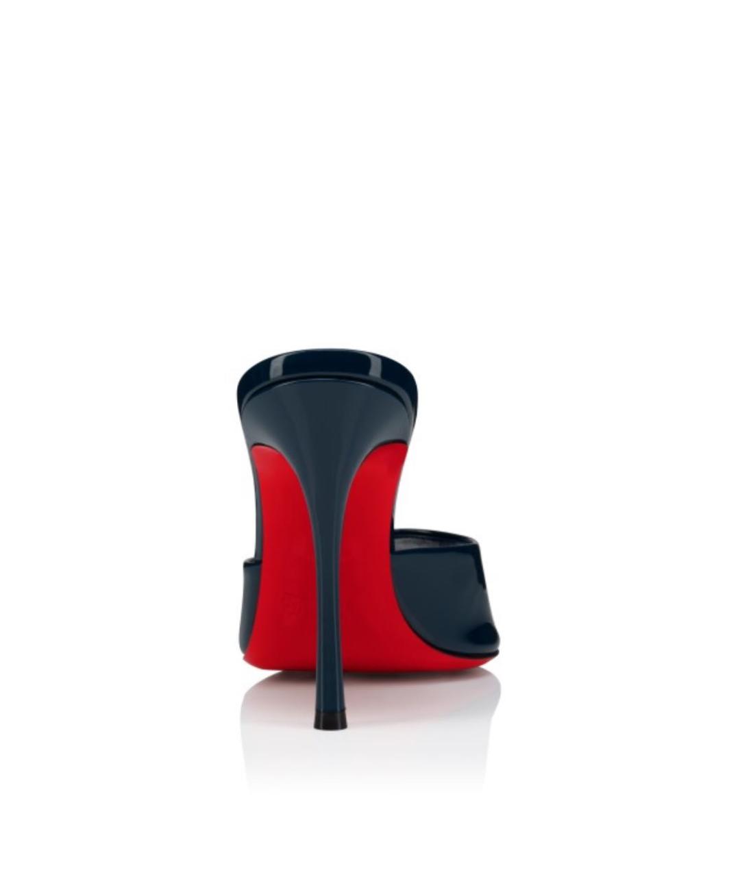 CHRISTIAN LOUBOUTIN Темно-синие босоножки из лакированной кожи, фото 3
