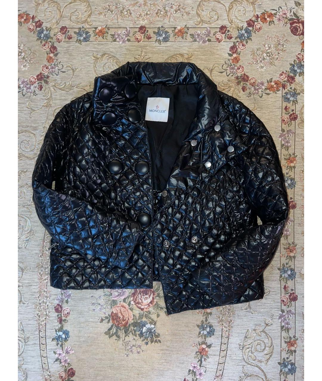 MONCLER Черный полиамидовый пуховик, фото 8