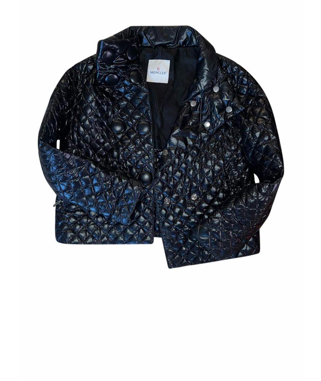 MONCLER Черный полиамидовый пуховик, фото 1