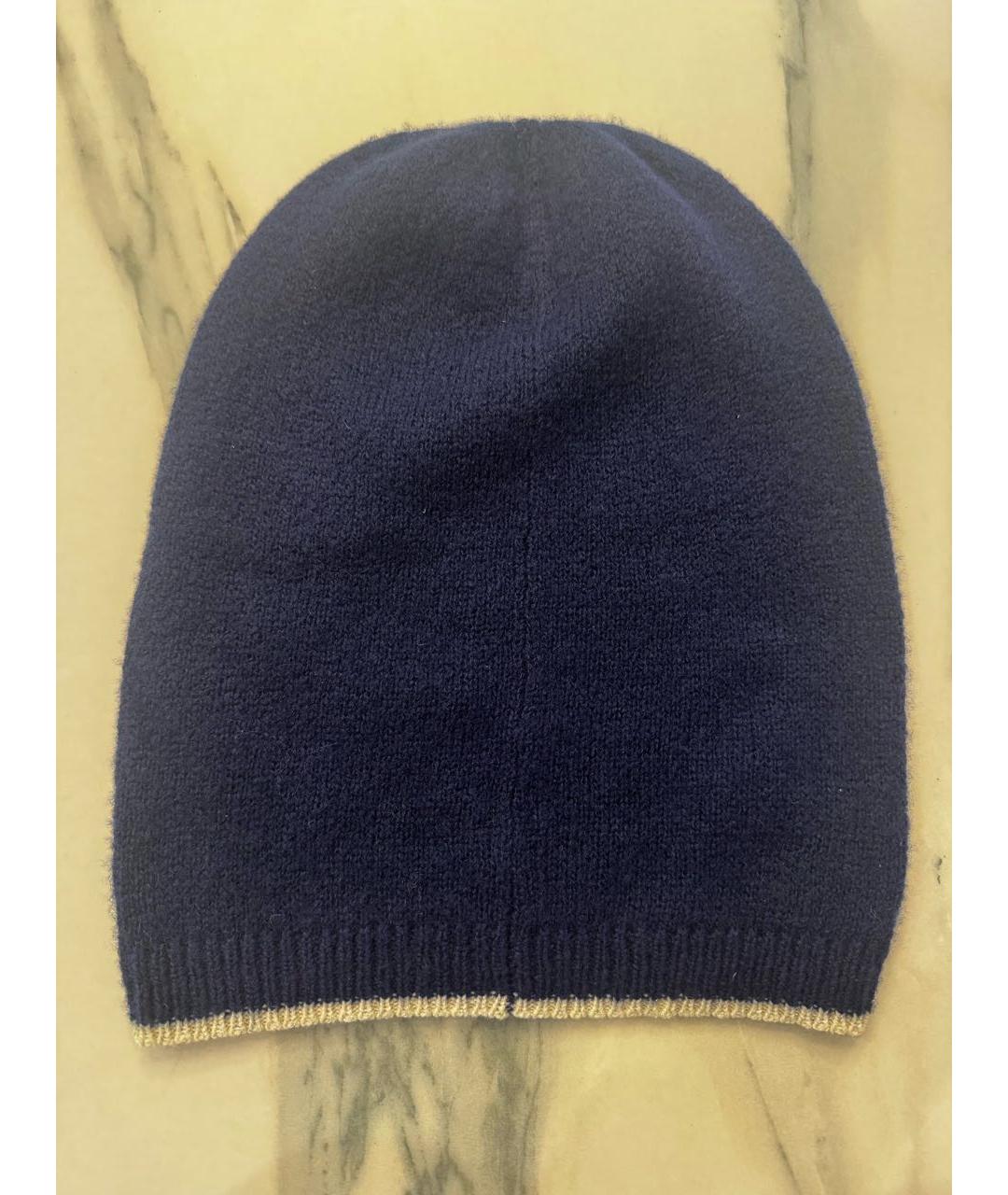 CHANEL Темно-синяя кашемировая шапка, фото 2