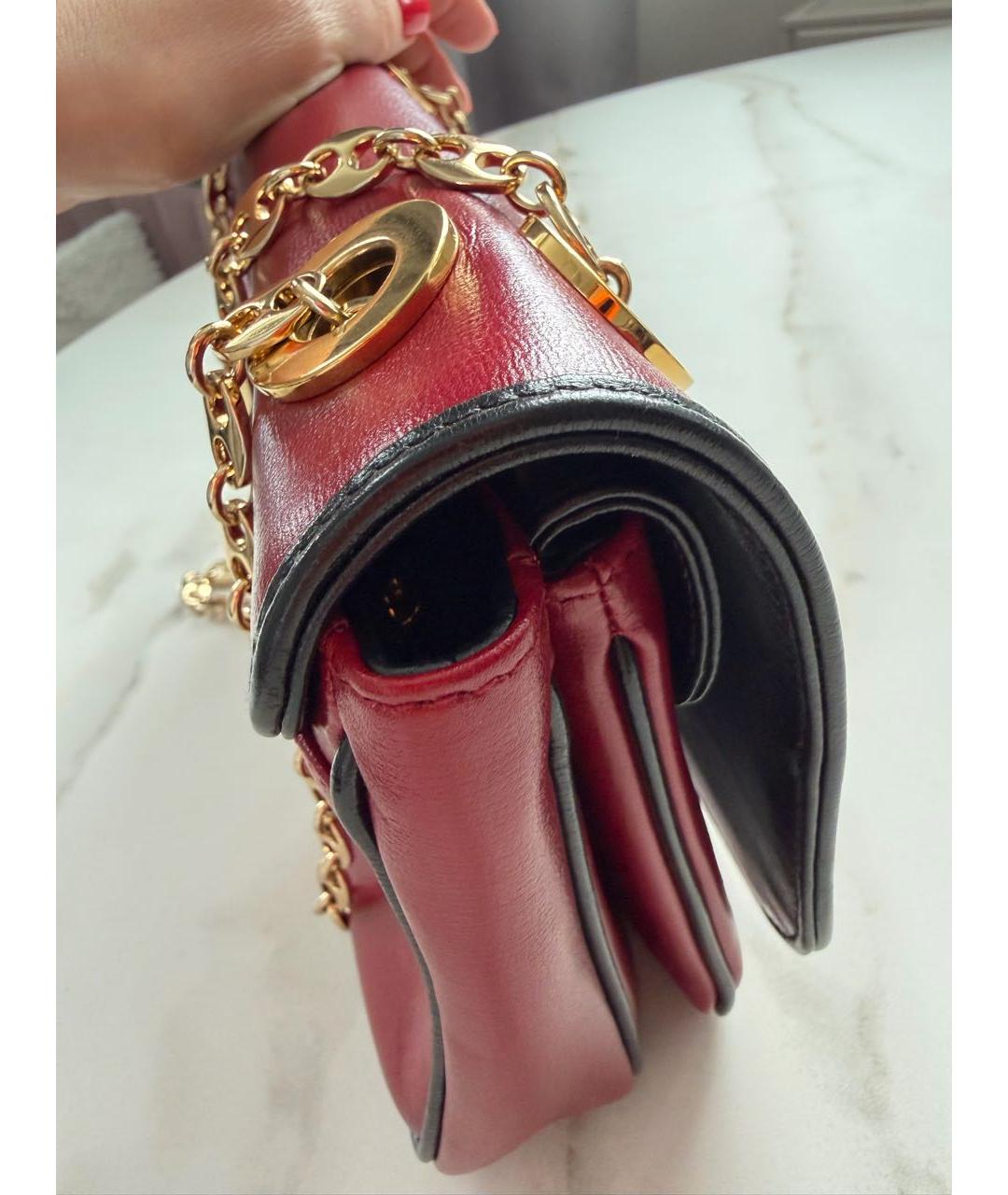 GUCCI Бордовая кожаная сумка через плечо, фото 7