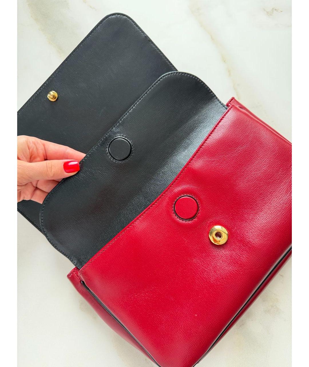 GUCCI Бордовая кожаная сумка через плечо, фото 6