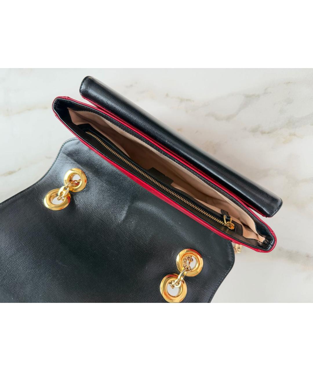 GUCCI Бордовая кожаная сумка через плечо, фото 4