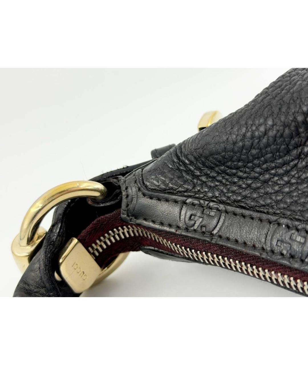 GUCCI Черная кожаная сумка через плечо, фото 5
