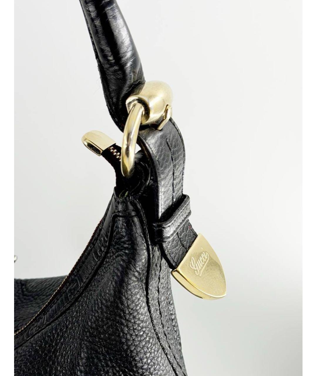 GUCCI Черная кожаная сумка через плечо, фото 3