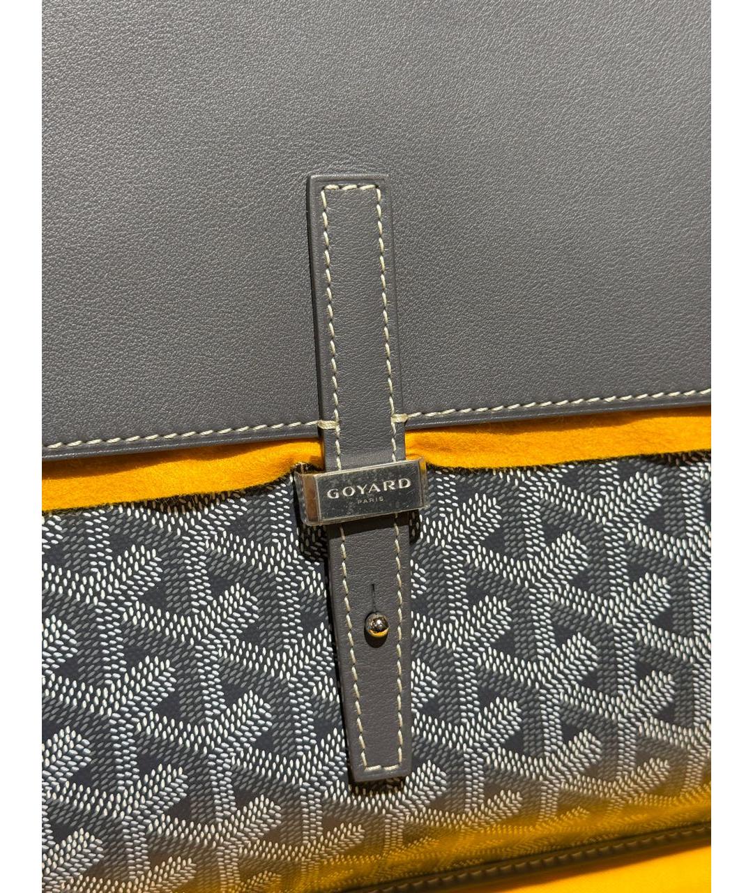 GOYARD Серая кожаная сумка на плечо, фото 6