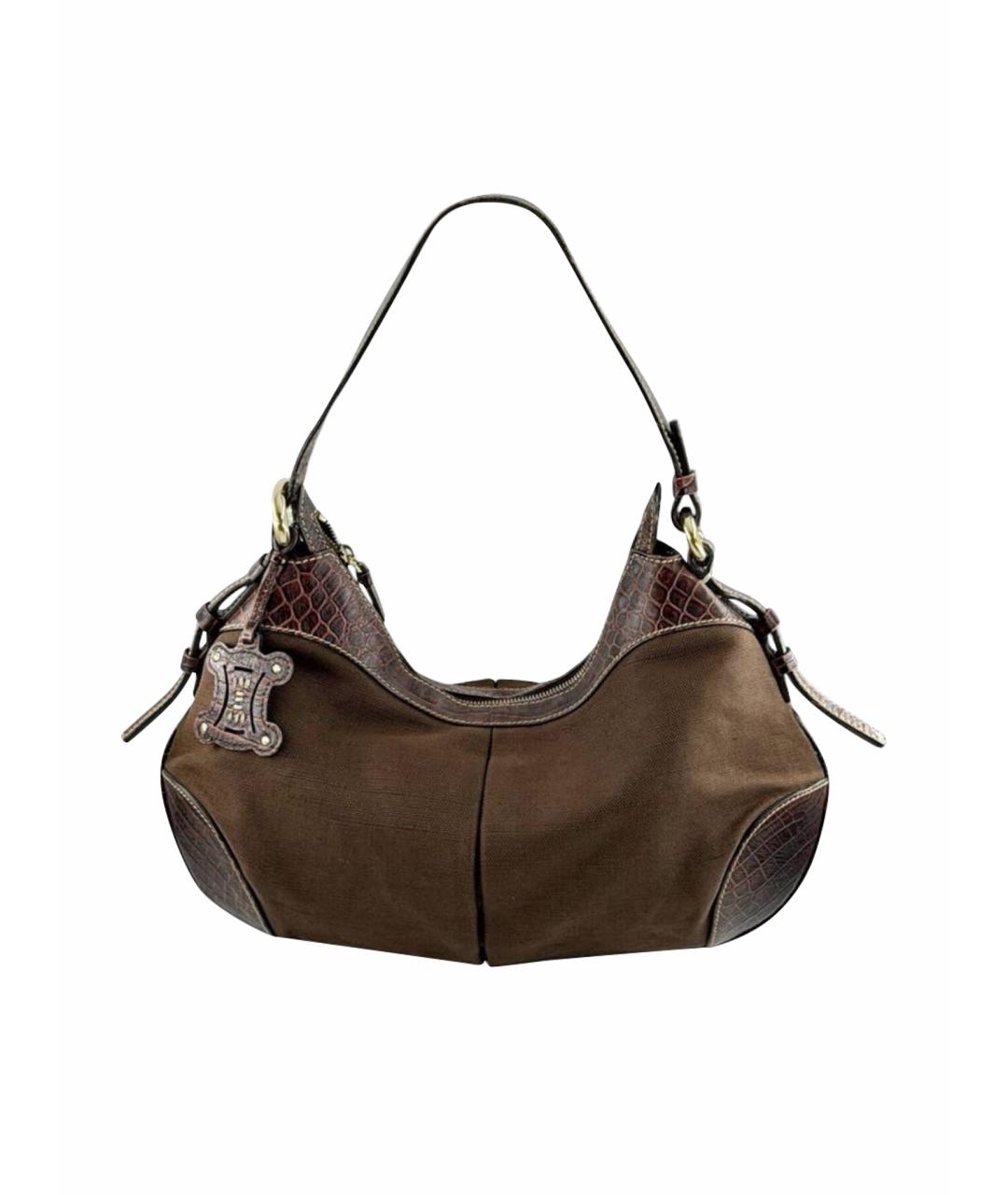 CELINE Коричневая сумка с короткими ручками, фото 9