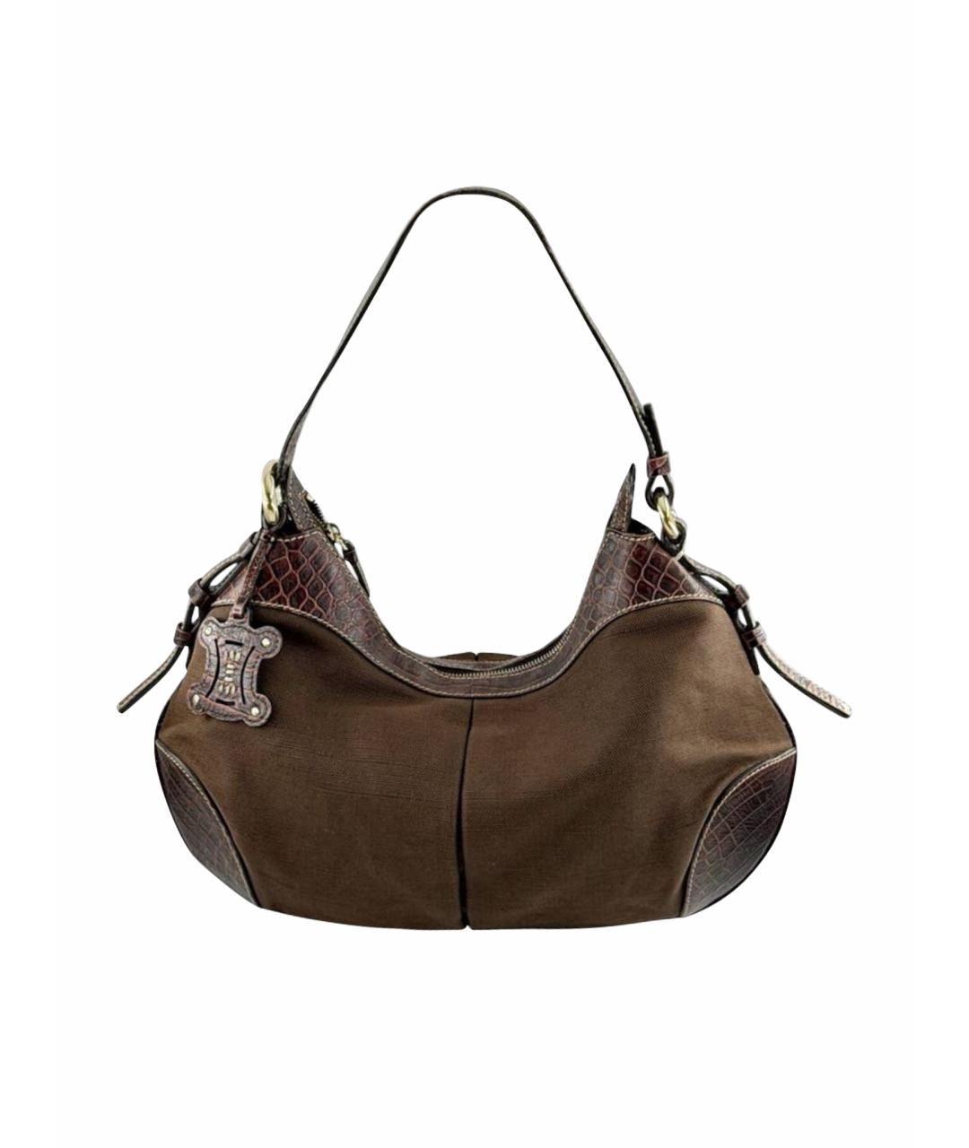 CELINE Коричневая сумка с короткими ручками, фото 1