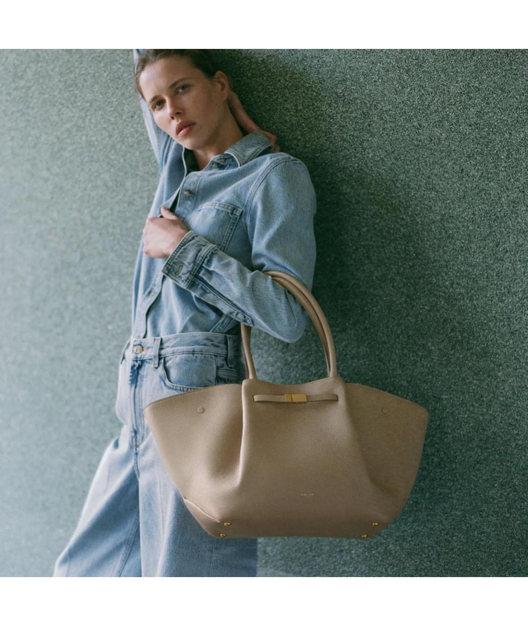 DEMELLIER Бежевая кожаная сумка тоут, фото 3