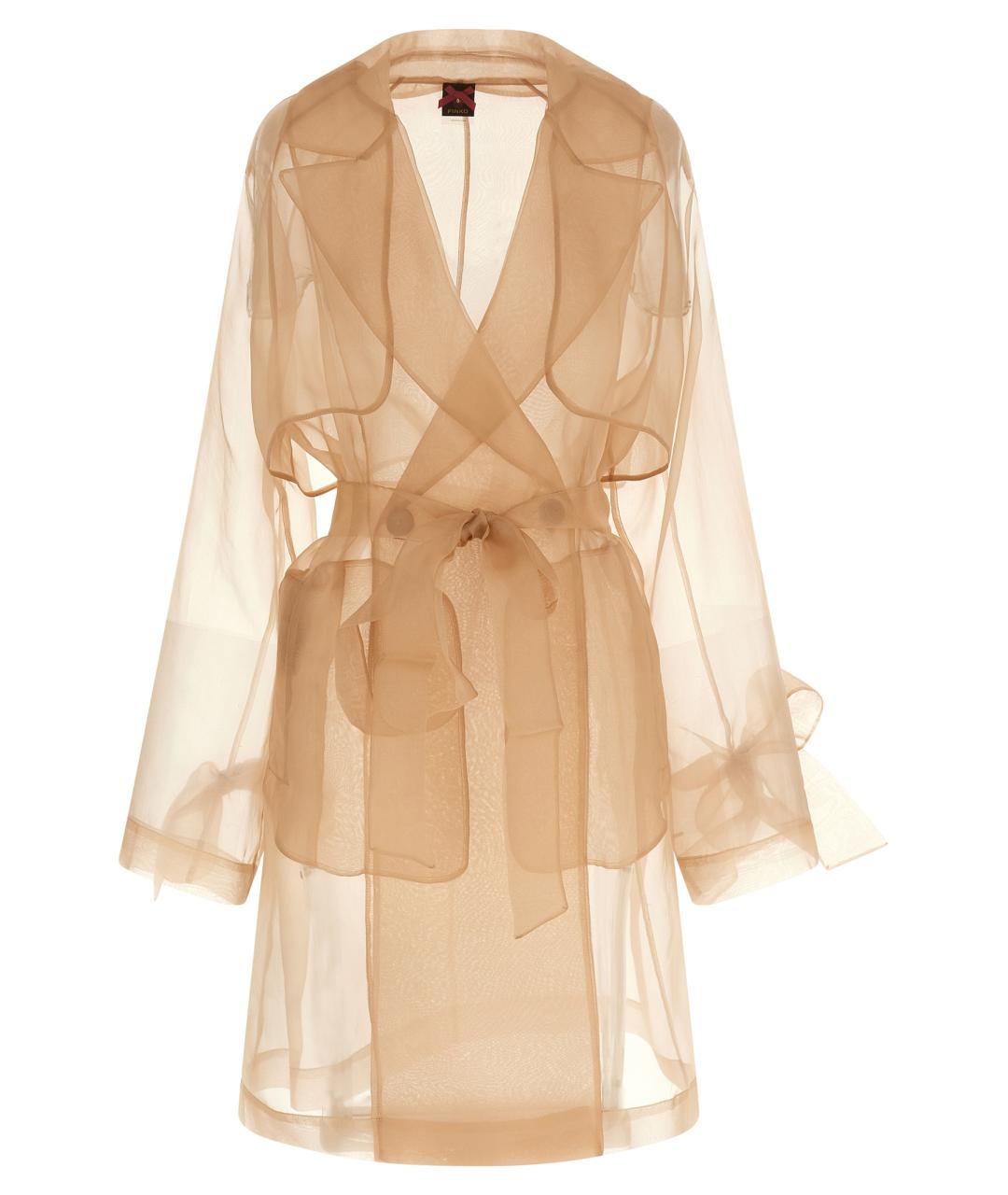 PINKO Розовый шелковый тренч/плащ, фото 1