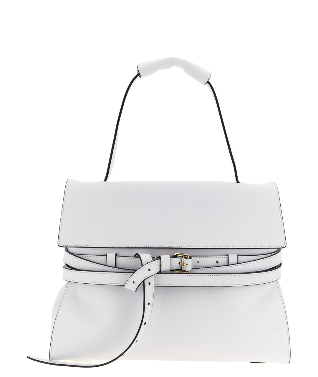 MOSCHINO Белая кожаная сумка тоут, фото 1