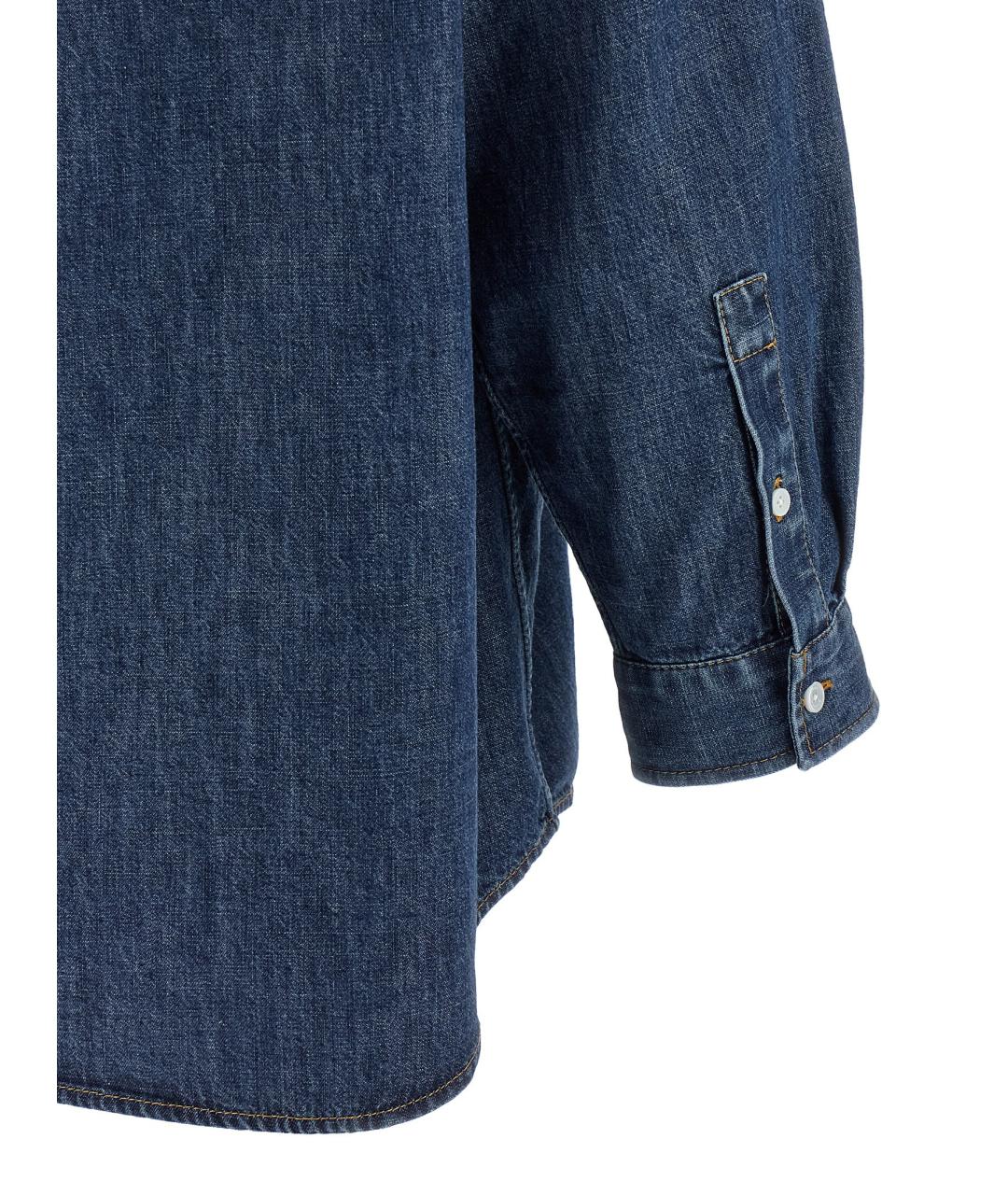 VALENTINO Синяя хлопковая рубашка, фото 4