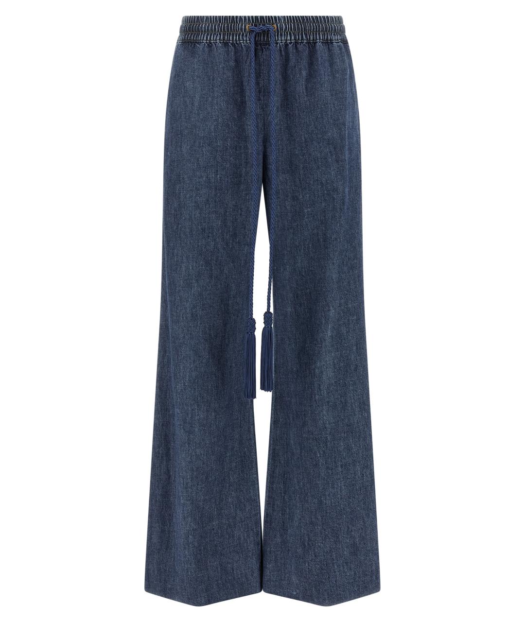 VALENTINO Синие хлопковые прямые джинсы, фото 1