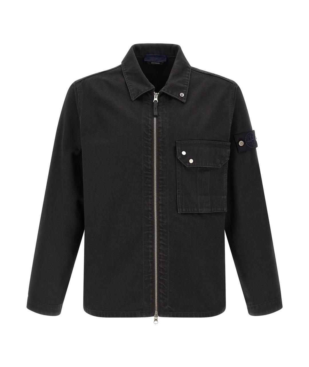 STONE ISLAND Черная хлопковая кэжуал рубашка, фото 1