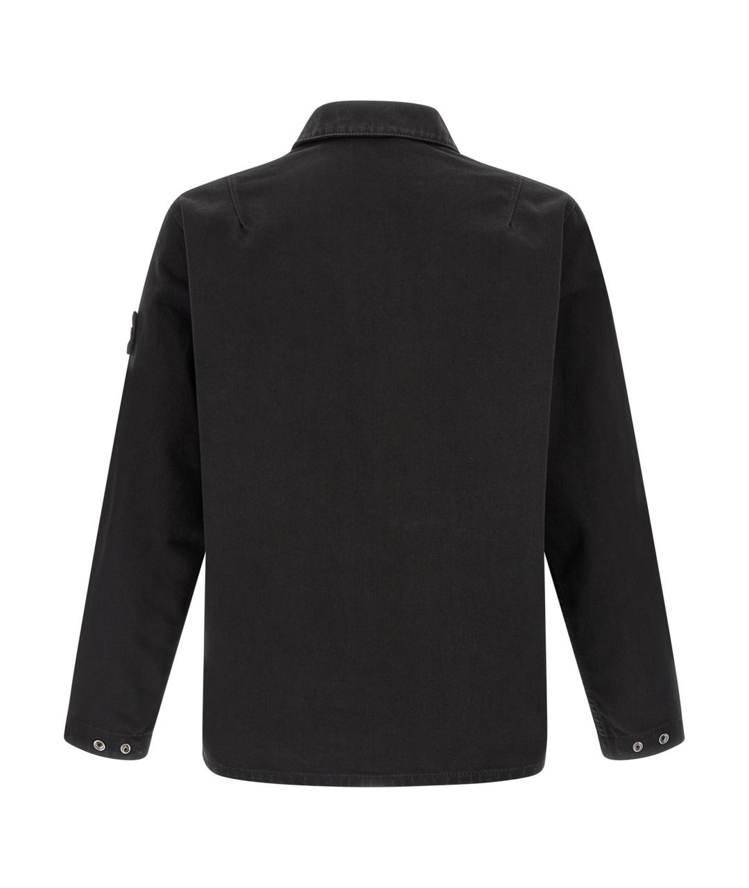 STONE ISLAND Черная хлопковая кэжуал рубашка, фото 2