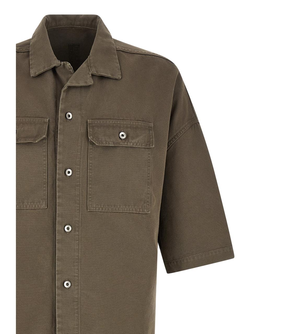 RICK OWENS DRKSHDW Коричневая хлопковая кэжуал рубашка, фото 3