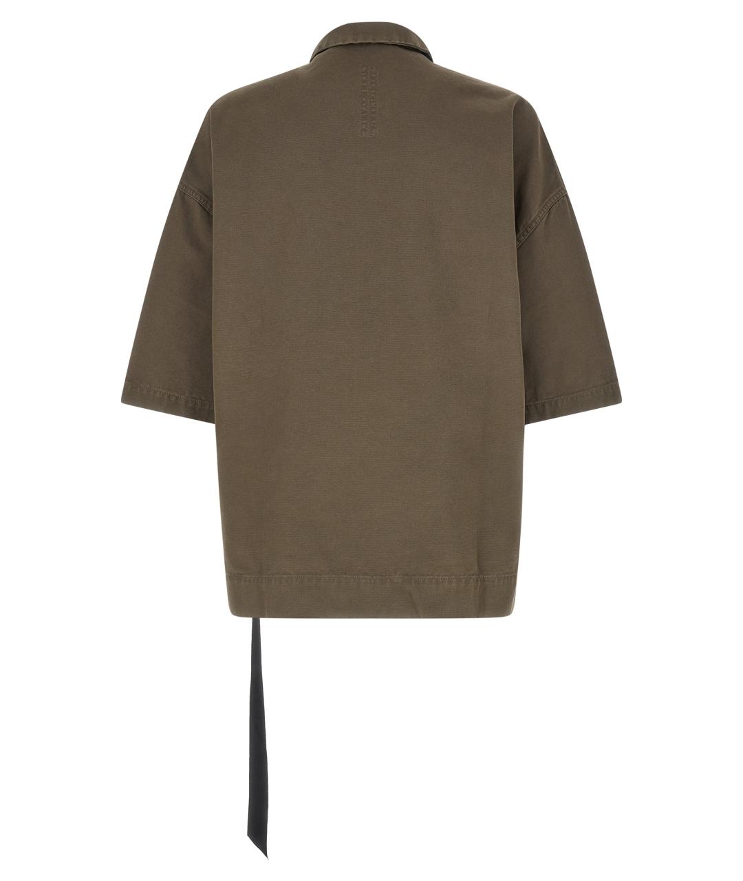 RICK OWENS DRKSHDW Коричневая хлопковая кэжуал рубашка, фото 2