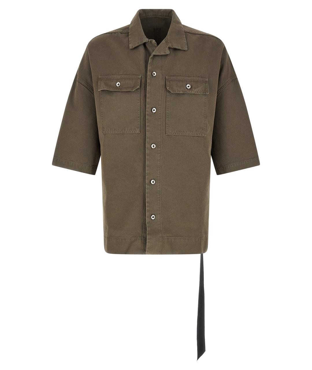 RICK OWENS DRKSHDW Коричневая хлопковая кэжуал рубашка, фото 1