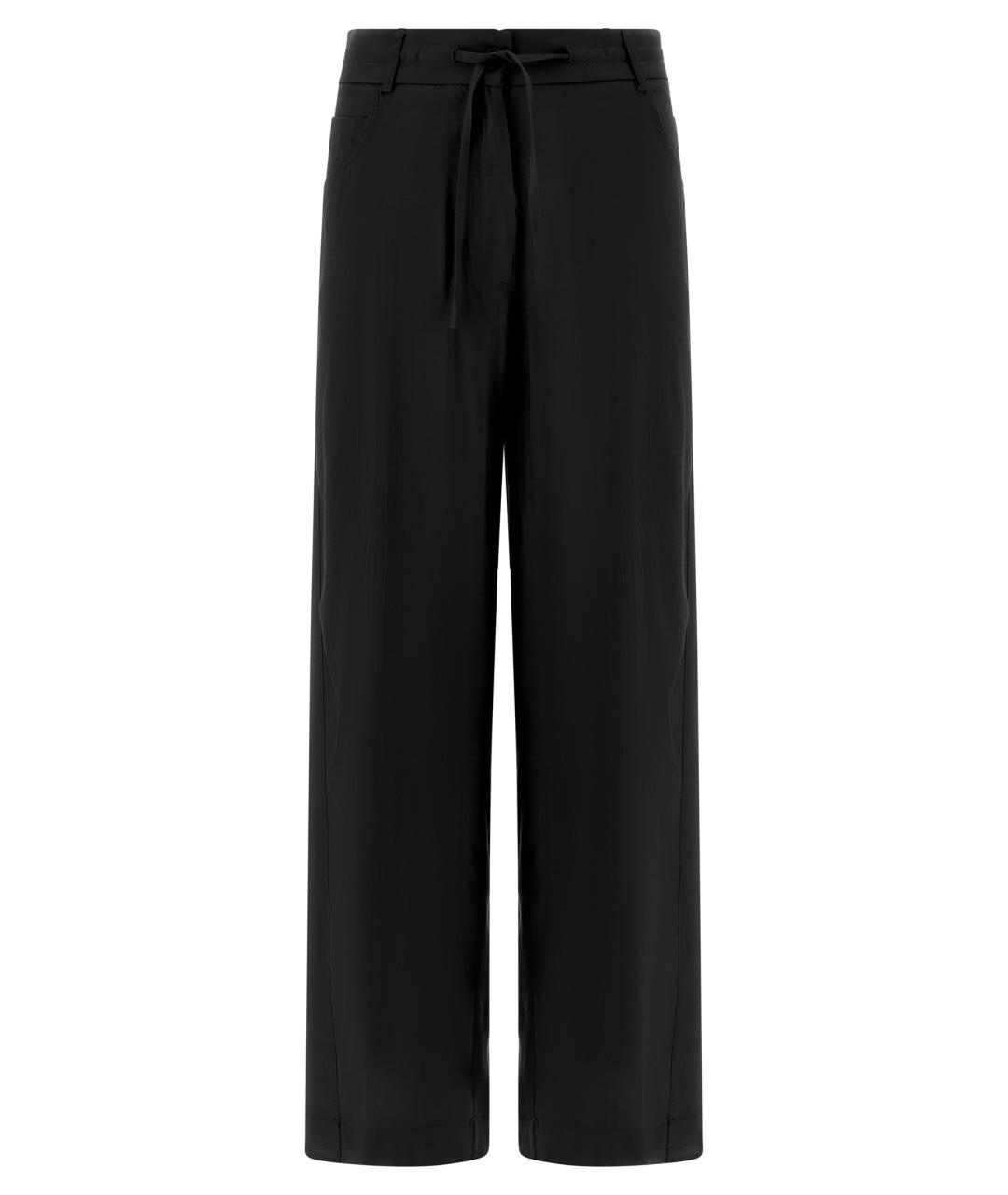 NUDE Черные вискозные прямые брюки, фото 1