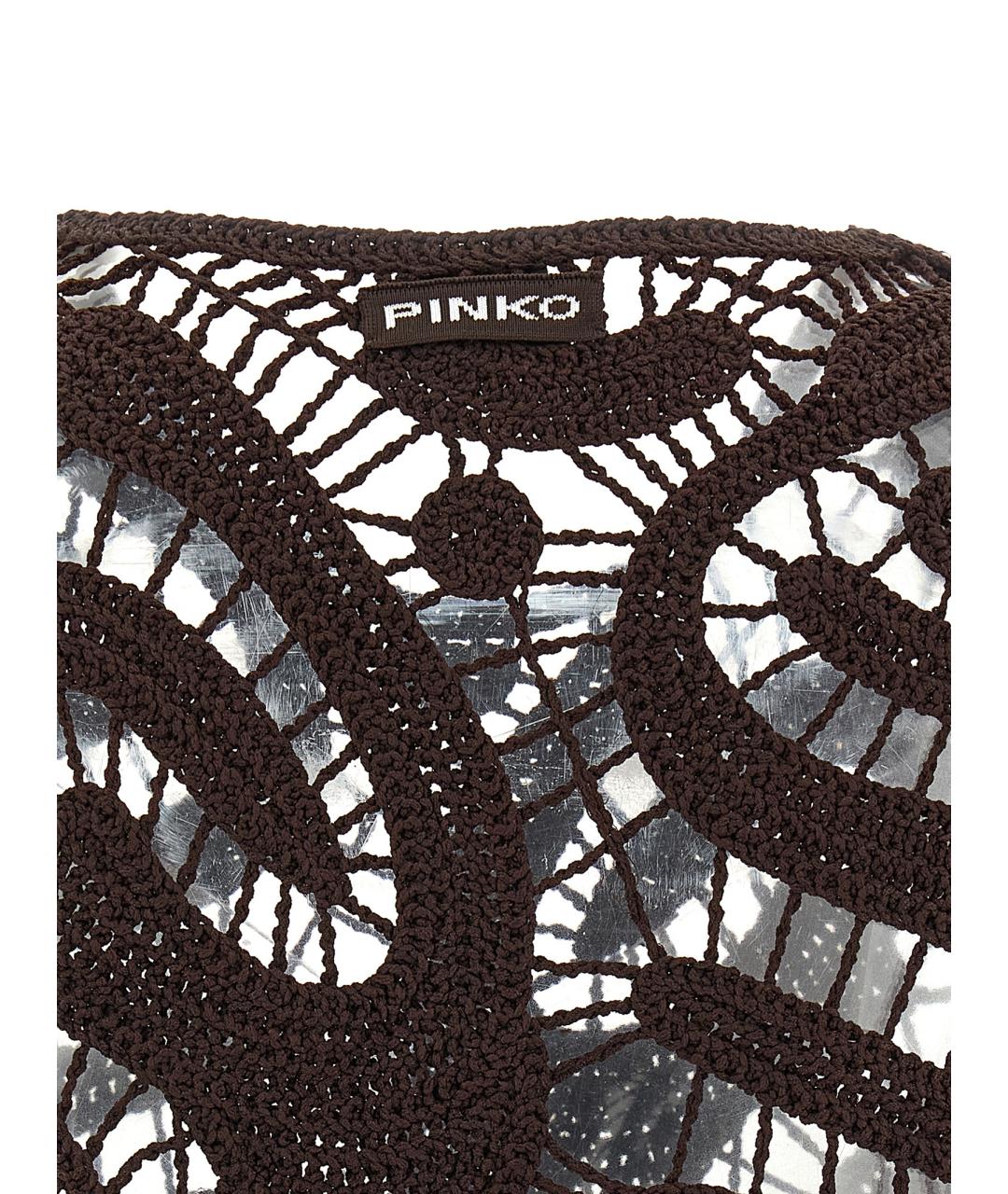 PINKO Коричневая вискозная майка, фото 4