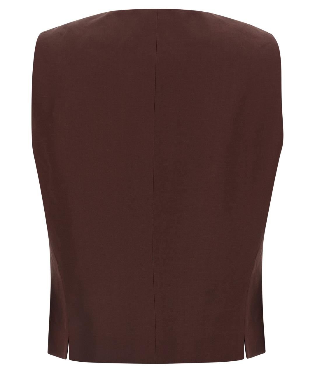 ALBERTO BIANI Коричневый вискозный жилет, фото 2