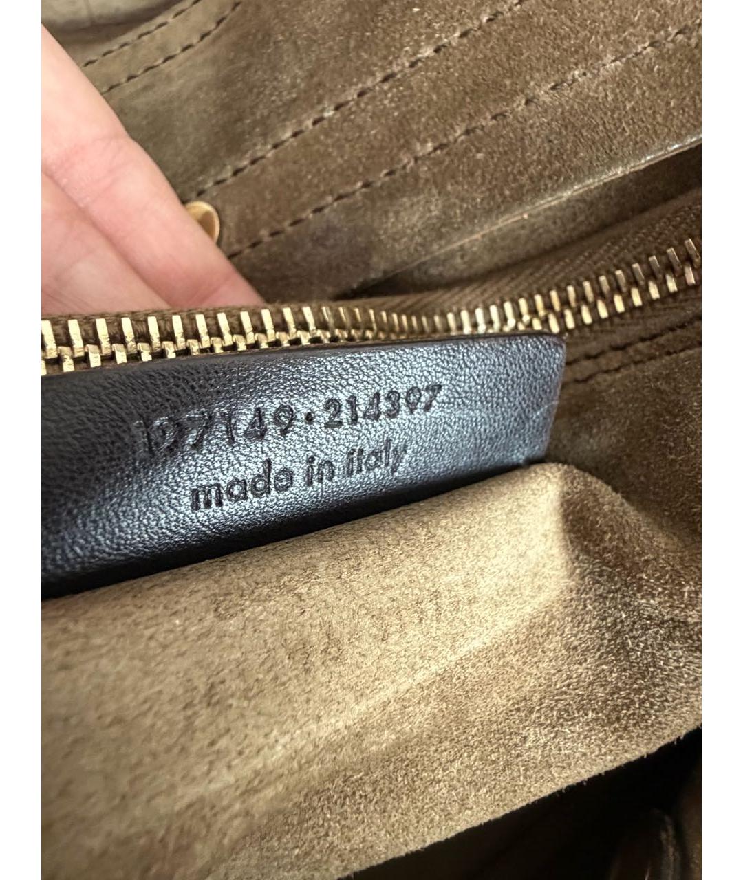 SAINT LAURENT Коричневая кожаная сумка с короткими ручками, фото 7