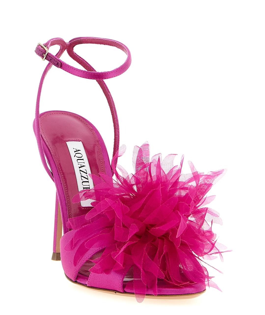 AQUAZZURA Фуксия текстильные босоножки, фото 2