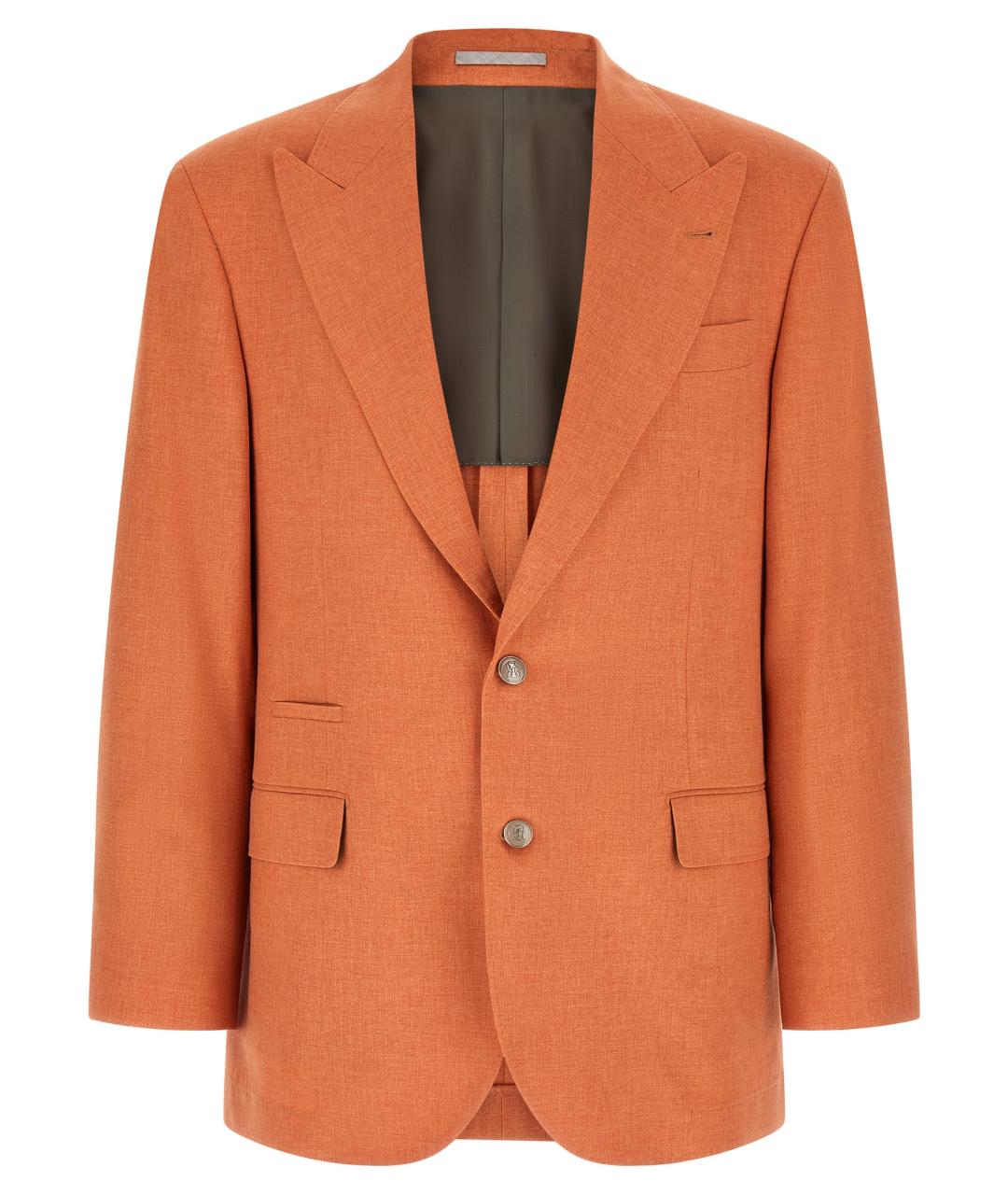 BRUNELLO CUCINELLI Оранжевый шерстяной пиджак, фото 1