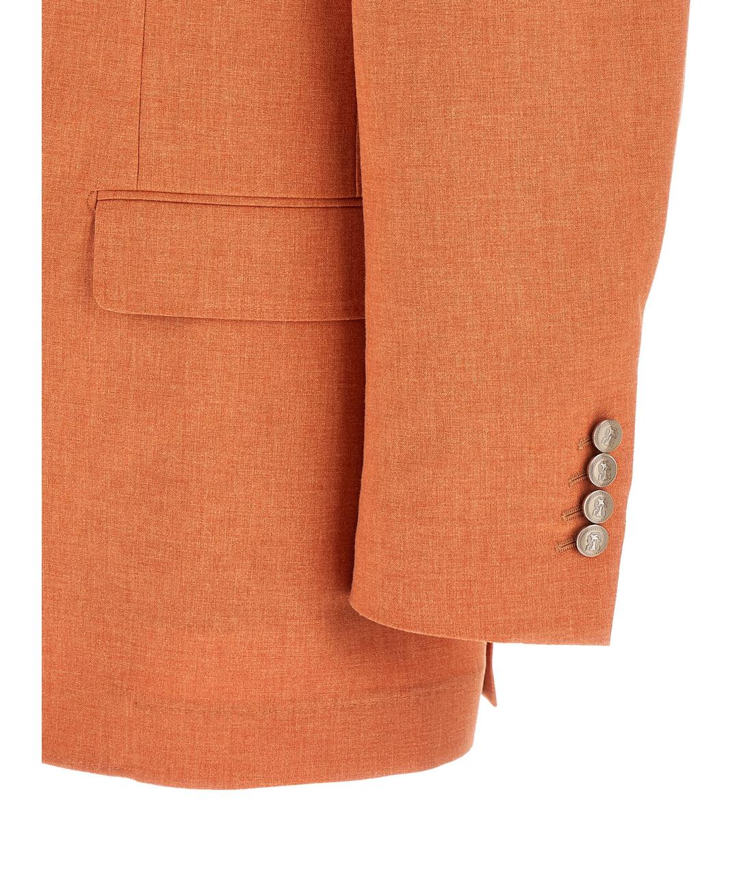 BRUNELLO CUCINELLI Оранжевый шерстяной пиджак, фото 4