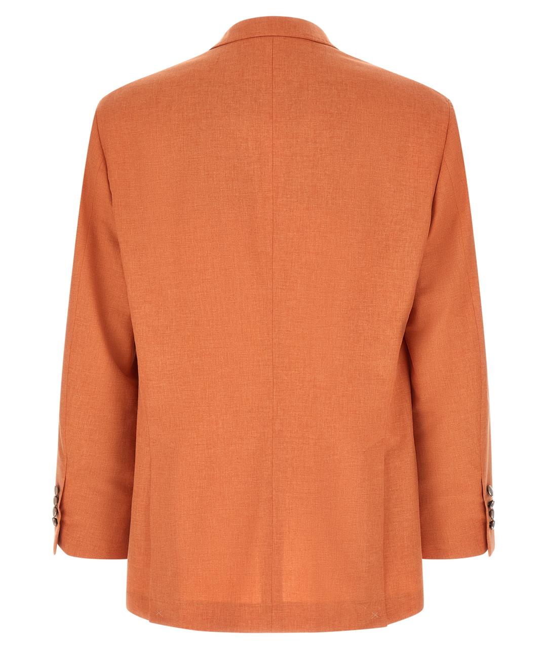BRUNELLO CUCINELLI Оранжевый шерстяной пиджак, фото 2
