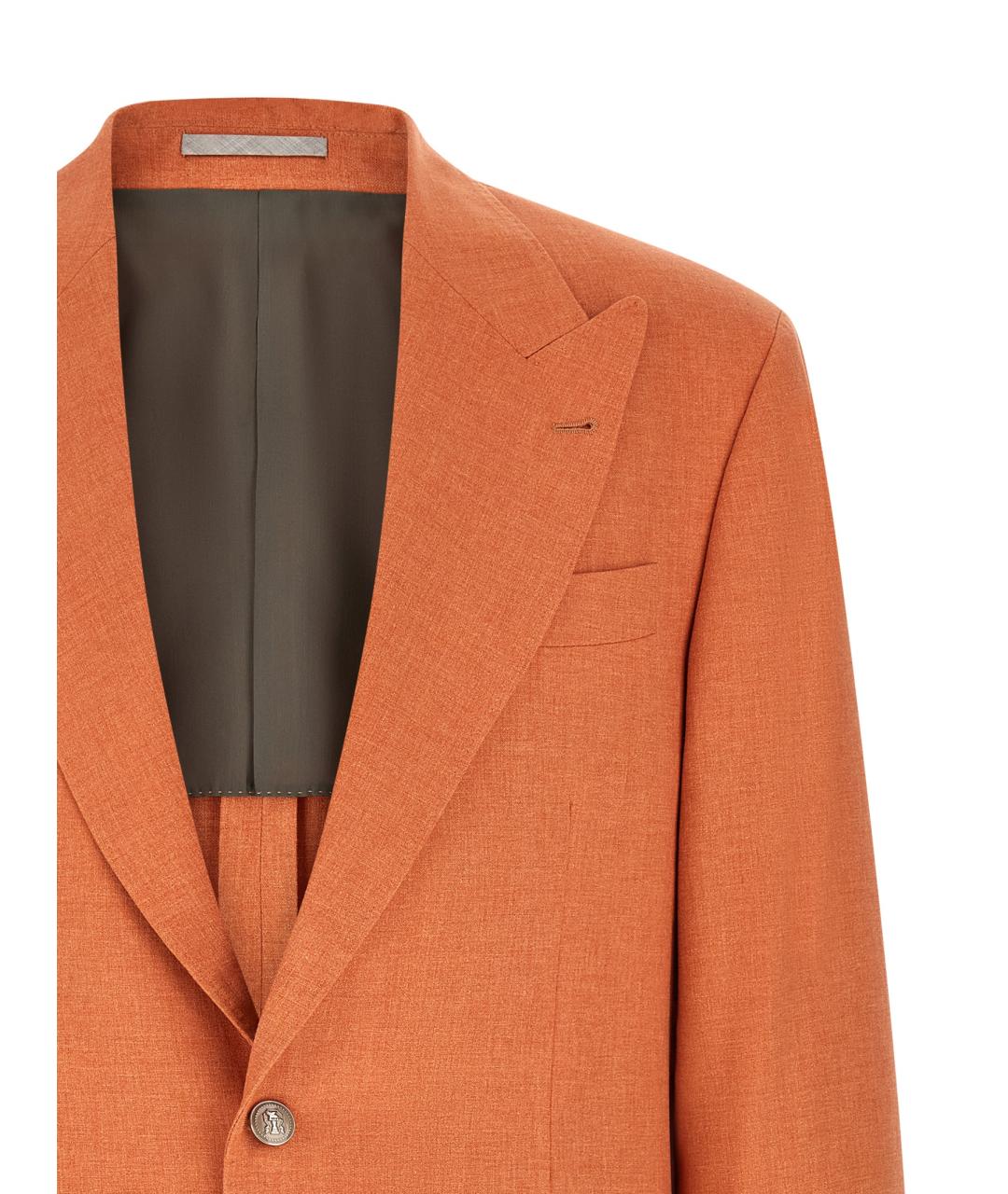 BRUNELLO CUCINELLI Оранжевый шерстяной пиджак, фото 3