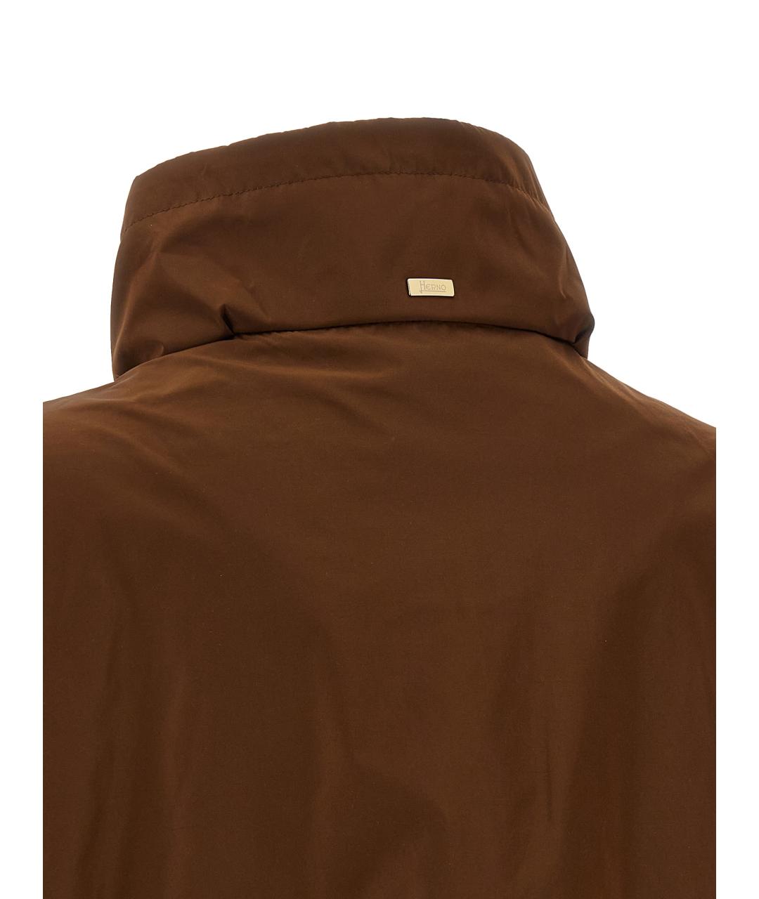 HERNO Коричневая полиэстеровая куртка, фото 4