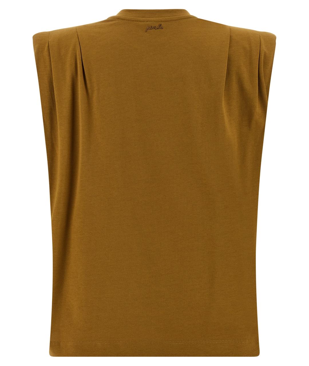 PINKO Коричневая хлопковая жилетка, фото 2