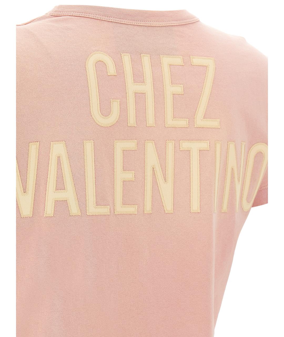 VALENTINO Розовая хлопковая футболка, фото 4