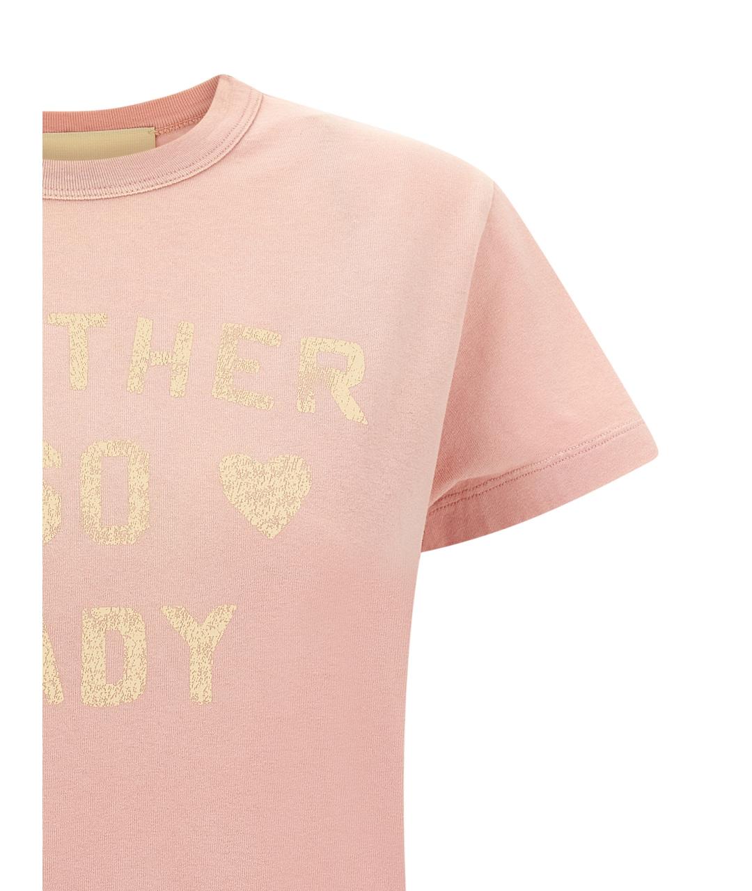 VALENTINO Розовая хлопковая футболка, фото 3