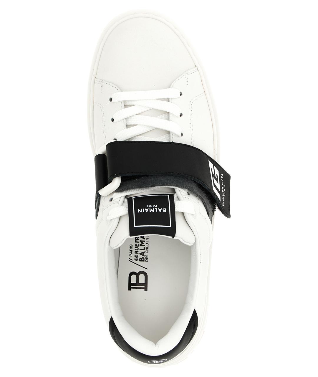 BALMAIN Белые кожаные низкие кроссовки / кеды, фото 4