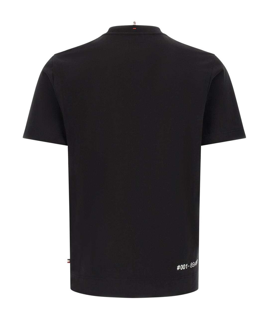 MONCLER GRENOBLE Черная хлопковая футболка, фото 2