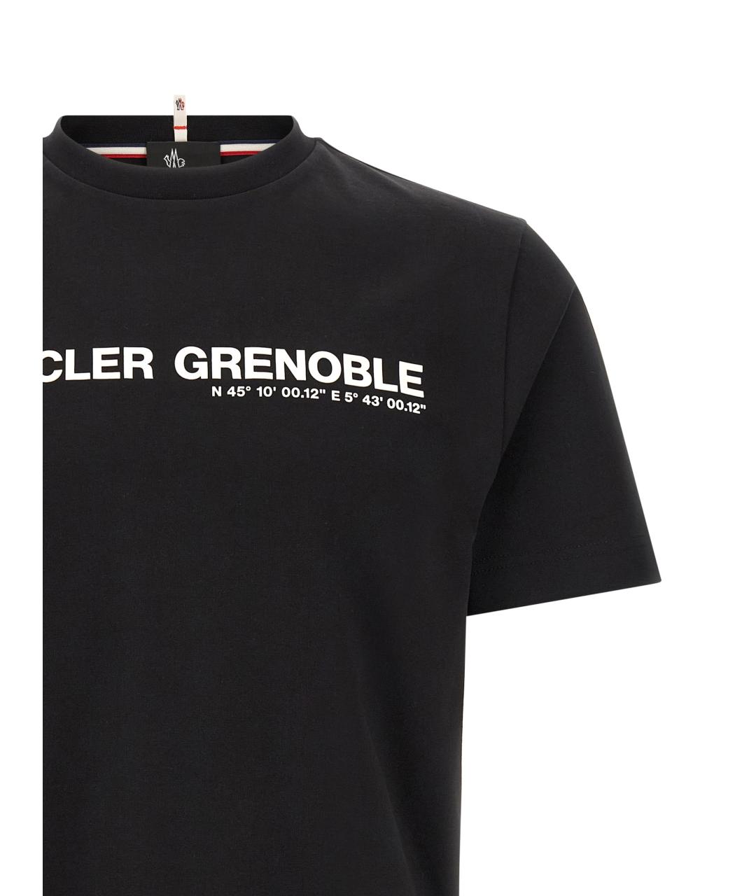 MONCLER GRENOBLE Черная хлопковая футболка, фото 3