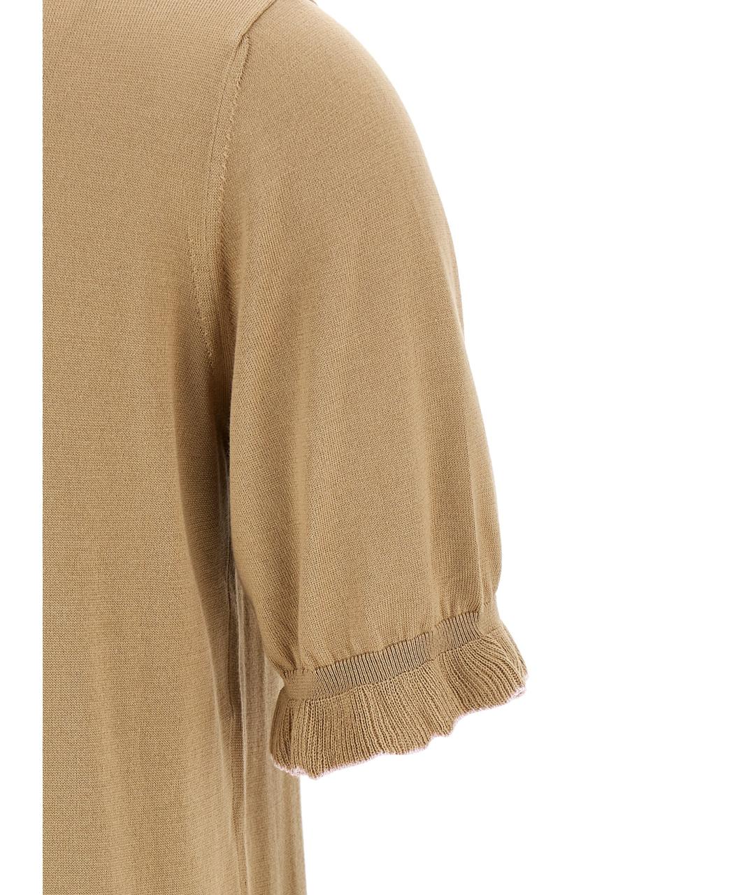 FABIANA FILIPPI Бежевый шелковый джемпер / свитер, фото 4