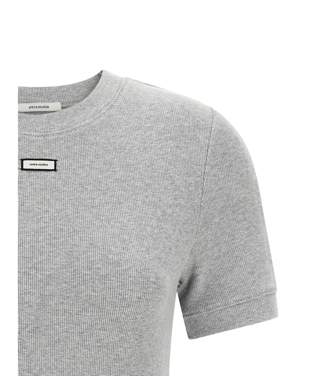 entire studios Серая хлопковая футболка, фото 3