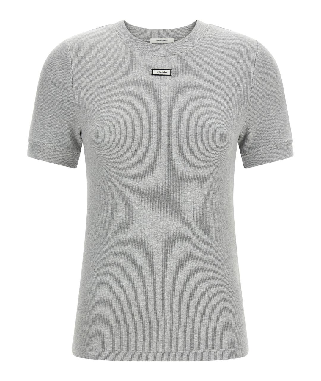 entire studios Серая хлопковая футболка, фото 1