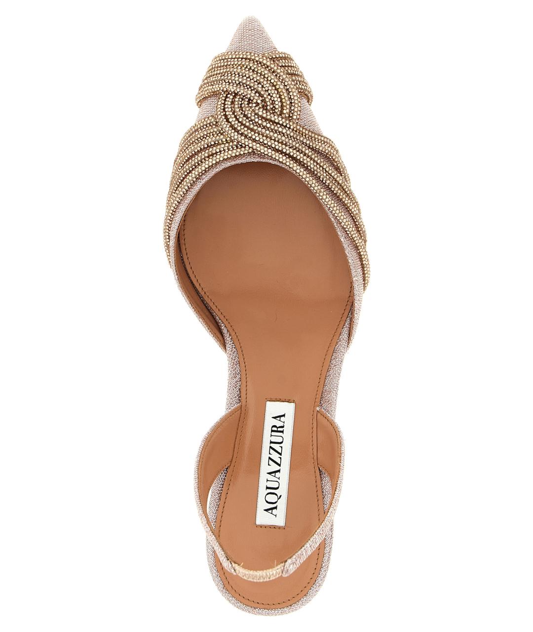 AQUAZZURA Розовые текстильные туфли, фото 4