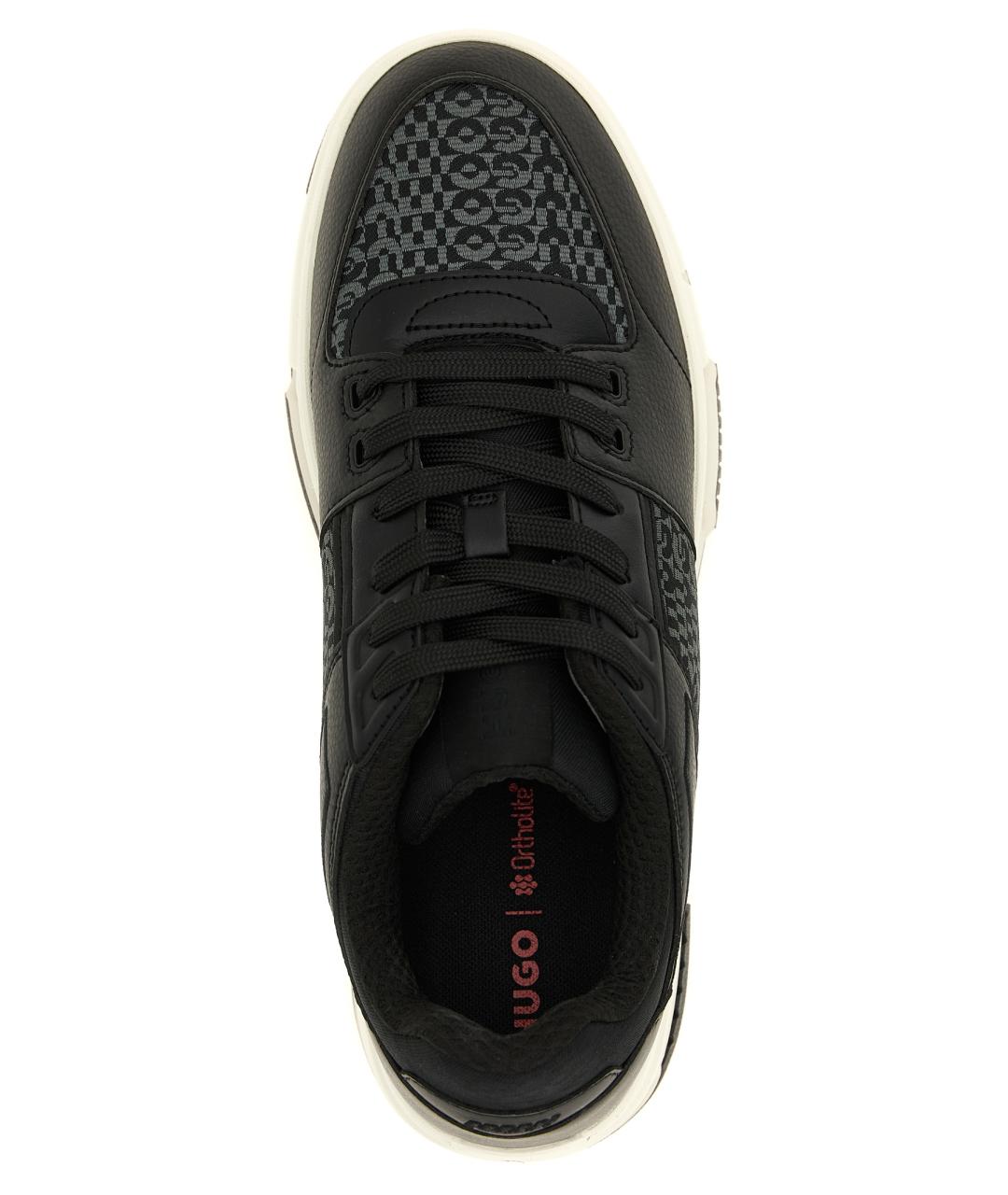 HUGO BOSS Черные синтетические низкие кроссовки / кеды, фото 4