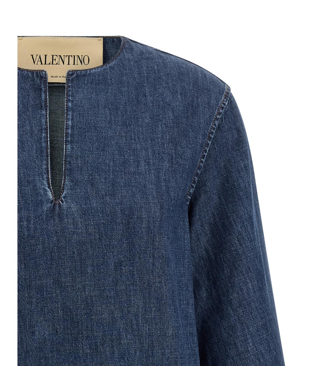 VALENTINO Синее хлопковое повседневное платье, фото 3