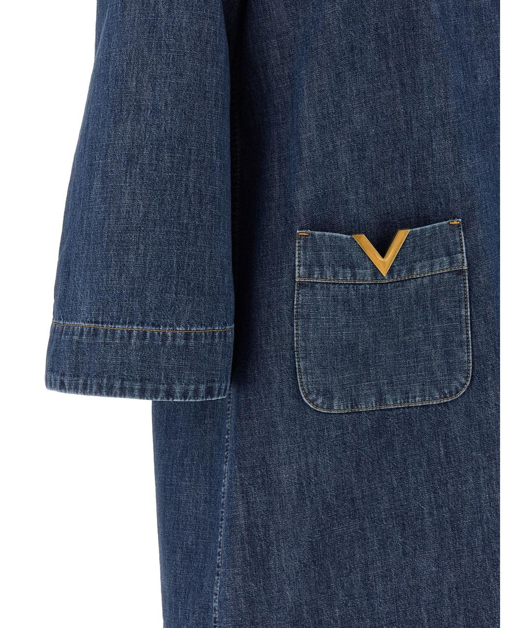 VALENTINO Синее хлопковое повседневное платье, фото 4